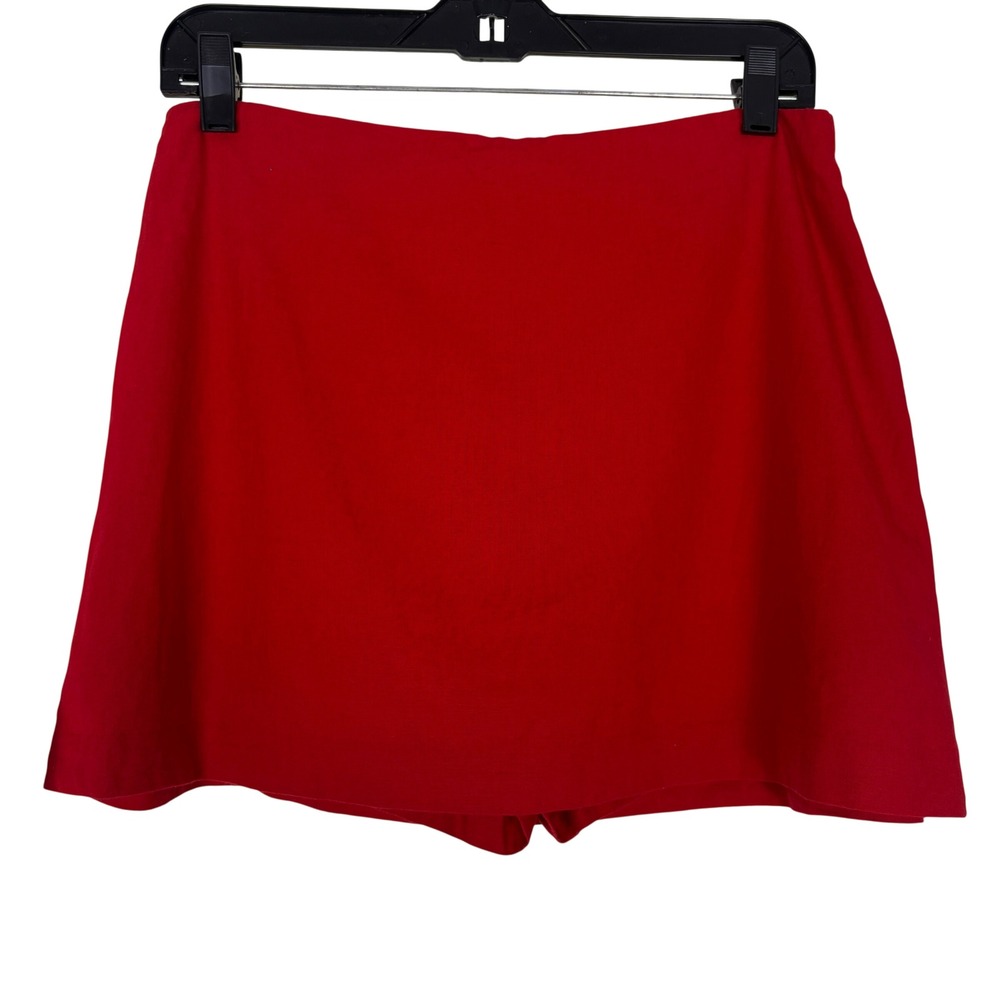 GAP Red Linen Blend Mini Skort Tomato Girl Summer Preppy Resortwear Size Small